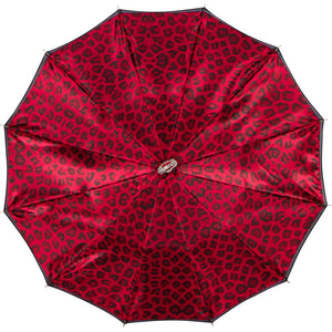 CHIC Black exterior/red leopard interior with jeweled accent handle