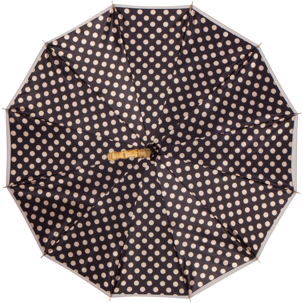 CHIC Mocha Polka Dot with curved bamboo handle