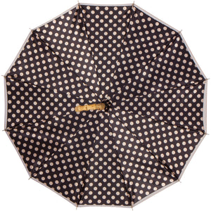 CHIC Mocha Polka Dot with curved bamboo handle