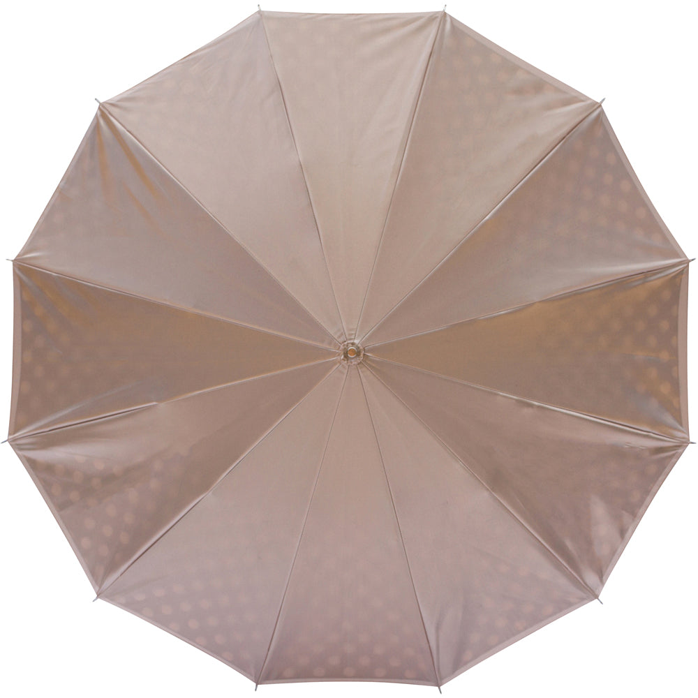 CHIC Mocha Polka Dot with curved bamboo handle