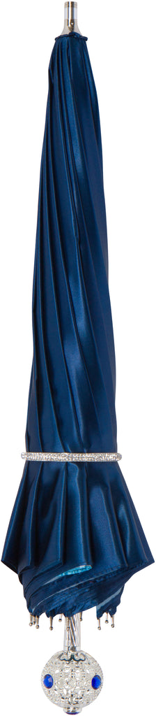 CHIC Blue Flower with round jeweled handle -  COMPACT