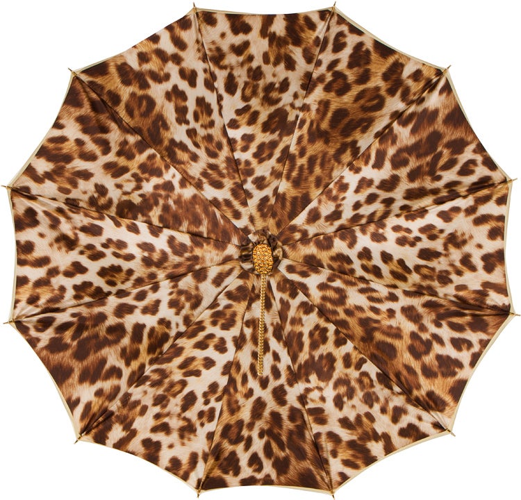 LUXE Leopard with wood and genuine Swarovski accent handle