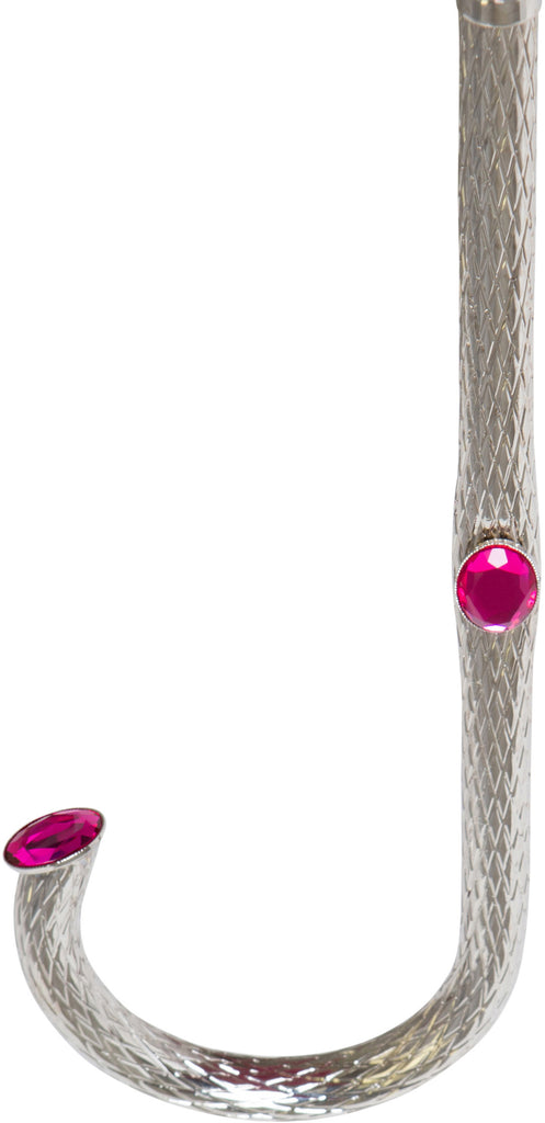 LUXE Pink flower with curved jeweled handle