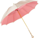 LUXE Swarovski encrusted ivory exterior with blush pink interior and antique jeweled handle