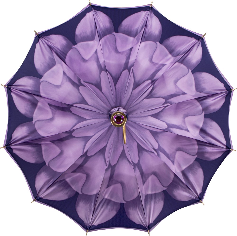 LUXE Purple Flower with NEW LOOPED LUCITE HANDLE (see Pink Flower for handle)