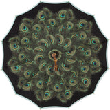 LUXE Teal Peacock with curved bamboo handle