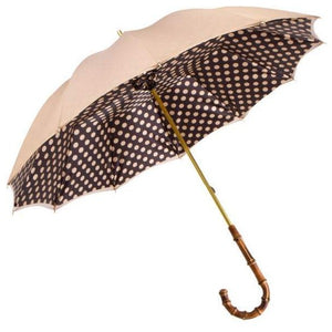 CHIC Mocha Polka Dot with curved bamboo handle