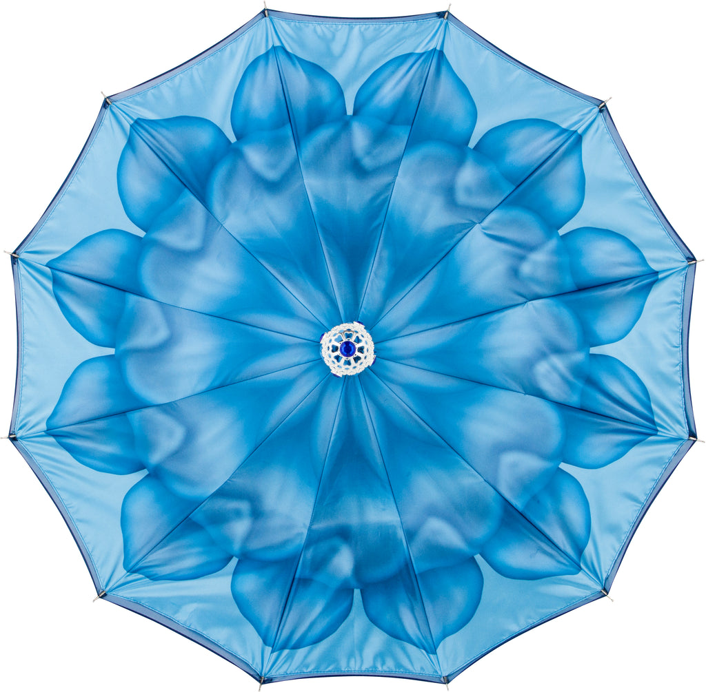 CHIC Blue Flower with round jeweled handle -  COMPACT